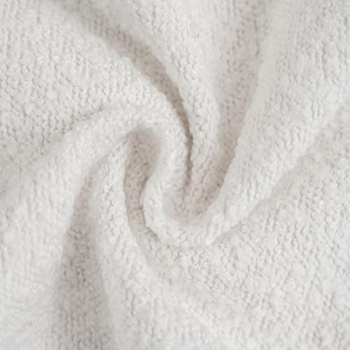 Textured Boucle Throw Pillow Covers White, Pack of 2, 18x18 Square