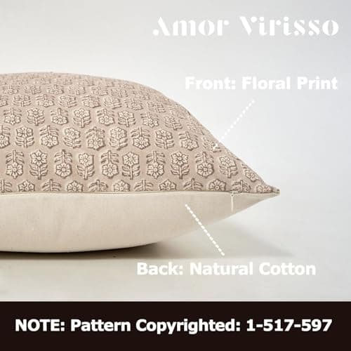 Amor Virisso Cloud Cream 18x18 Floral Pillow Cover Accent Sofa Decor