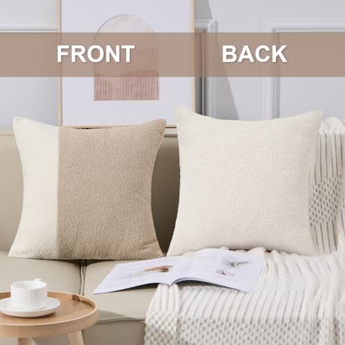 Neutral Boho 18x18 Throw Pillow Covers Set of 2 for Couch Bed