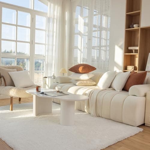 Cream Boucle Textured Pillow Covers - Set of 2