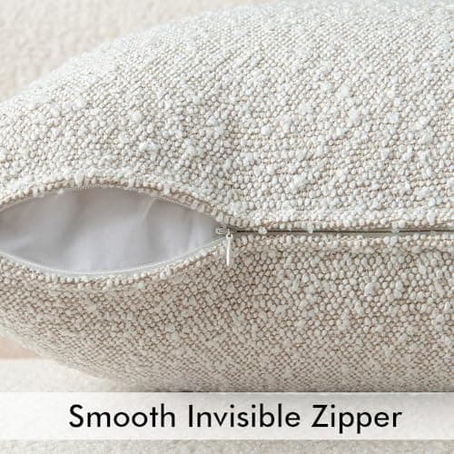 Decorative Throw Pillow Cover Ivory 18 x 18 Inch for Living Room