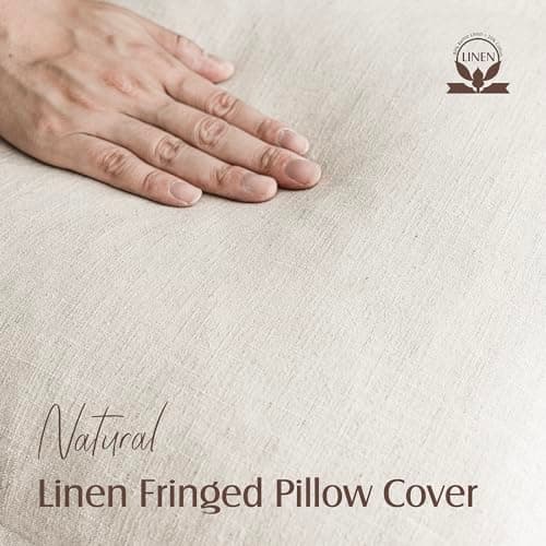 Foindtower 26 Natural Beige Boho Fringe Throw Pillow Cover for Sofa and Chair Decor