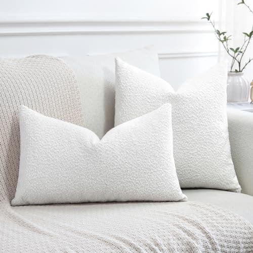Textured Boucle Throw Pillow Covers for Chair Sofa Bedroom Home Decor