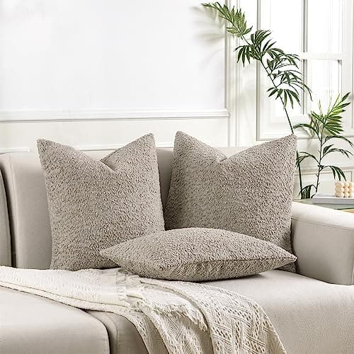Light Grey Textured Boucle Throw Pillow Cover 12x20 Inch for Sofa, Bed, Living Room