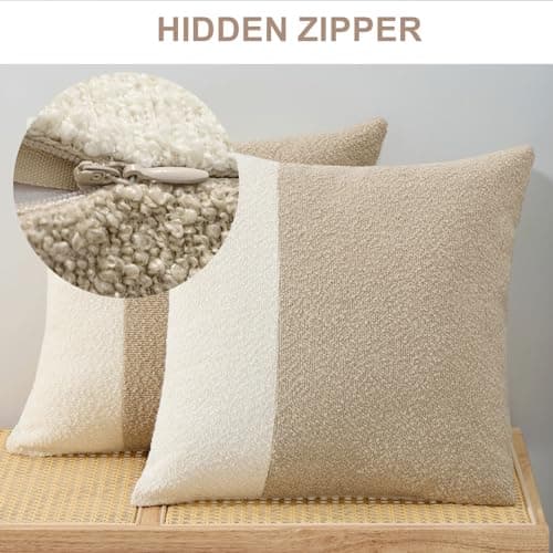 Neutral Boho 18x18 Throw Pillow Covers Set of 2 for Couch Bed