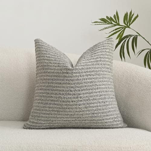 Textured Boucle Lumbar Pillow Covers 12x20 Inch, Brown