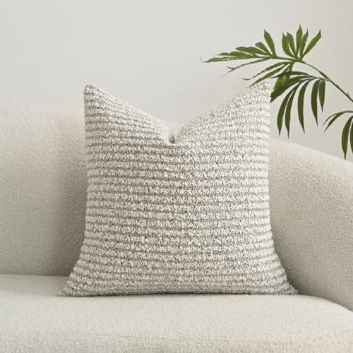 Textured Boucle Lumbar Pillow Covers 12x20 Inch, Brown