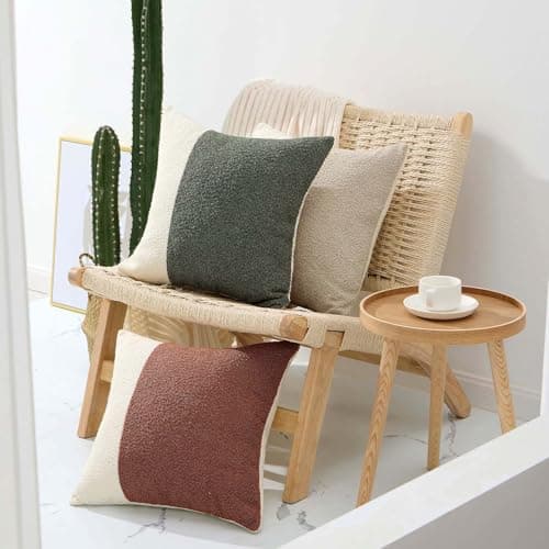 Neutral Boho 18x18 Throw Pillow Covers Set of 2 for Couch Bed