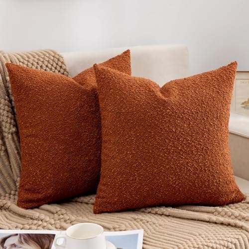 Cream Boucle Textured Pillow Covers - Set of 2