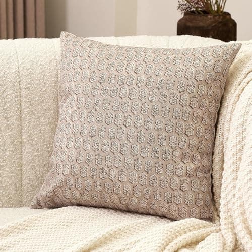 Amor Virisso Cloud Cream 18x18 Floral Pillow Cover Accent Sofa Decor