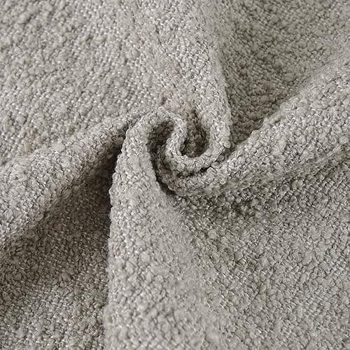 Light Grey Textured Boucle Throw Pillow Cover 12x20 Inch for Sofa, Bed, Living Room